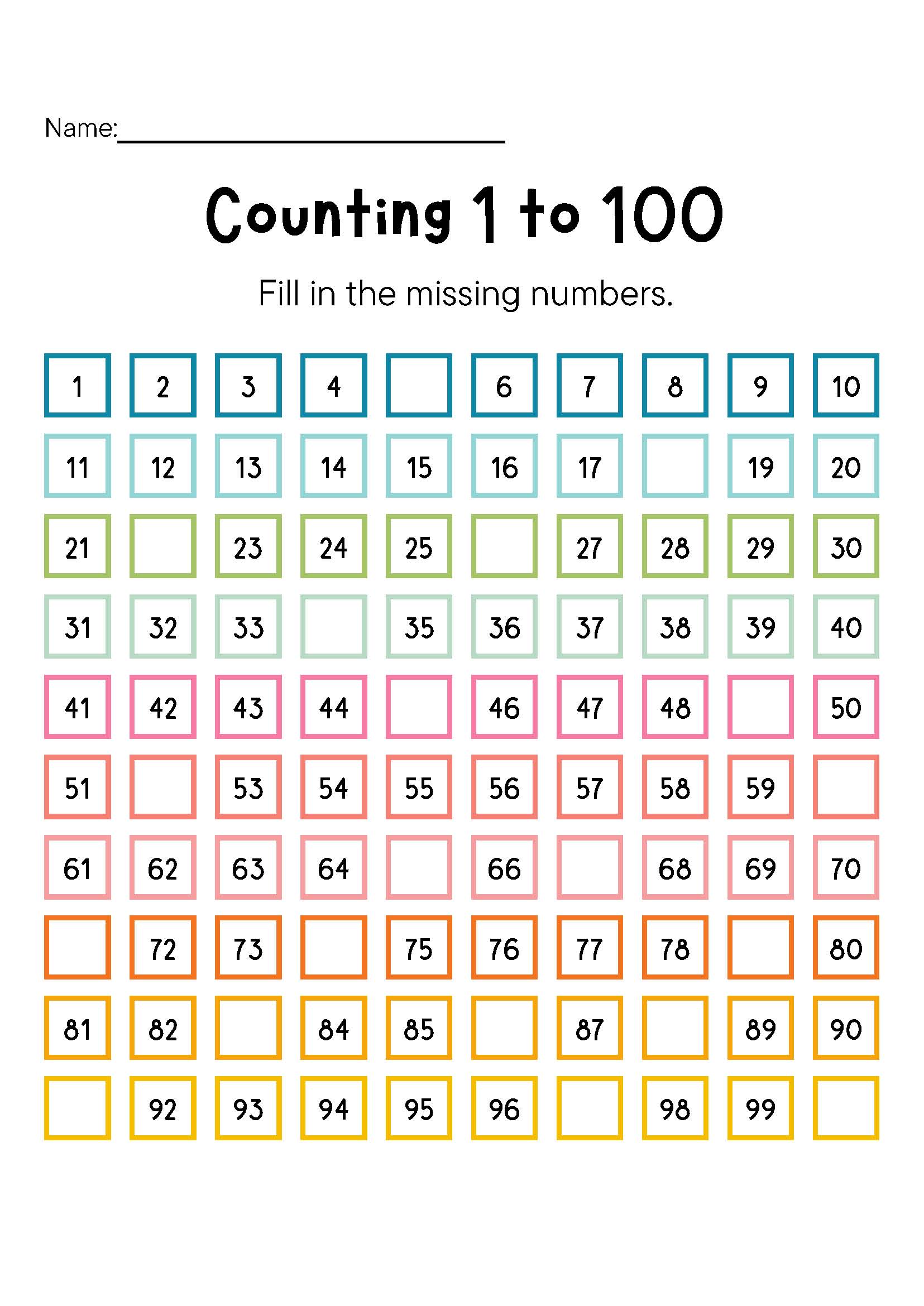 Teach the toddler count to 100